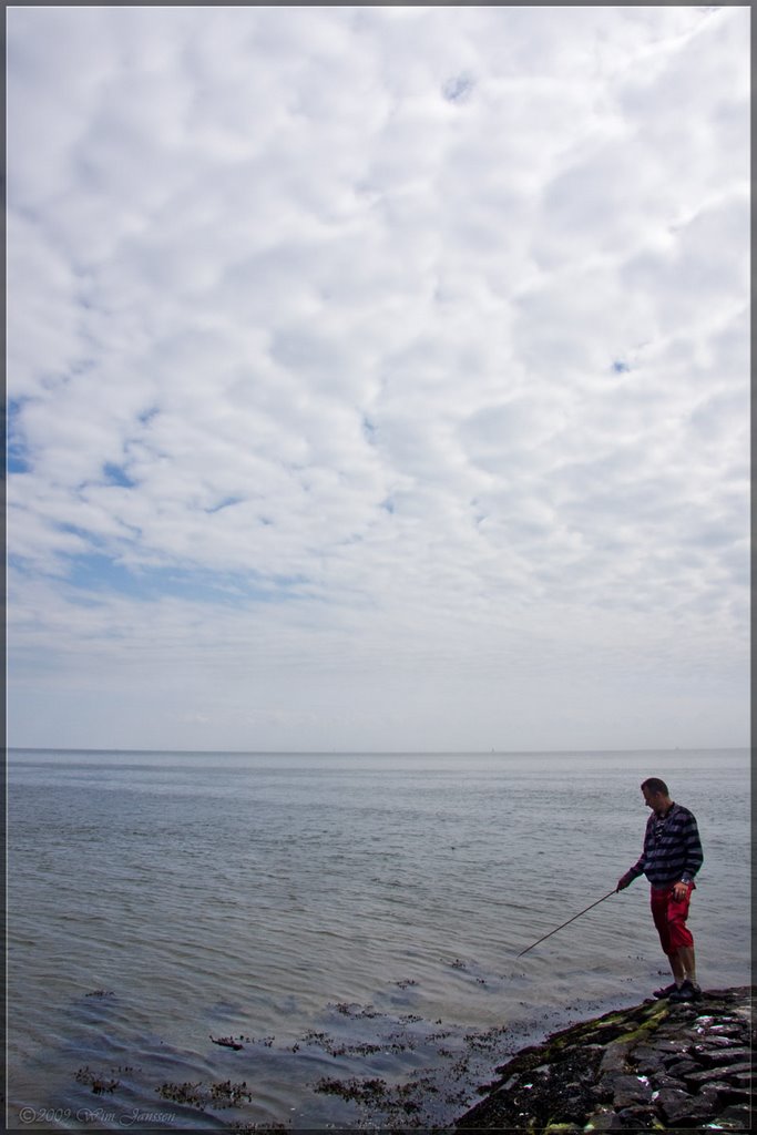 Man fishing, "Waddenzee", Terschelling by Green Knee