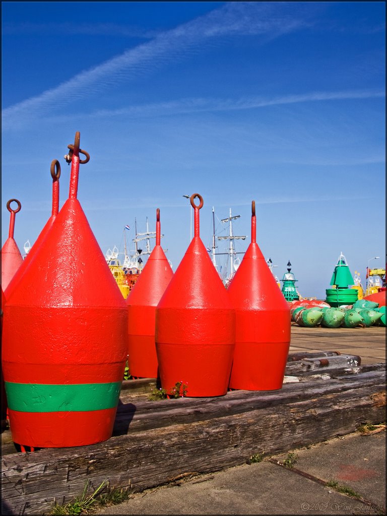 Buoys, (Boeien), West-Terschelling, Terschelling by Wim Janssen