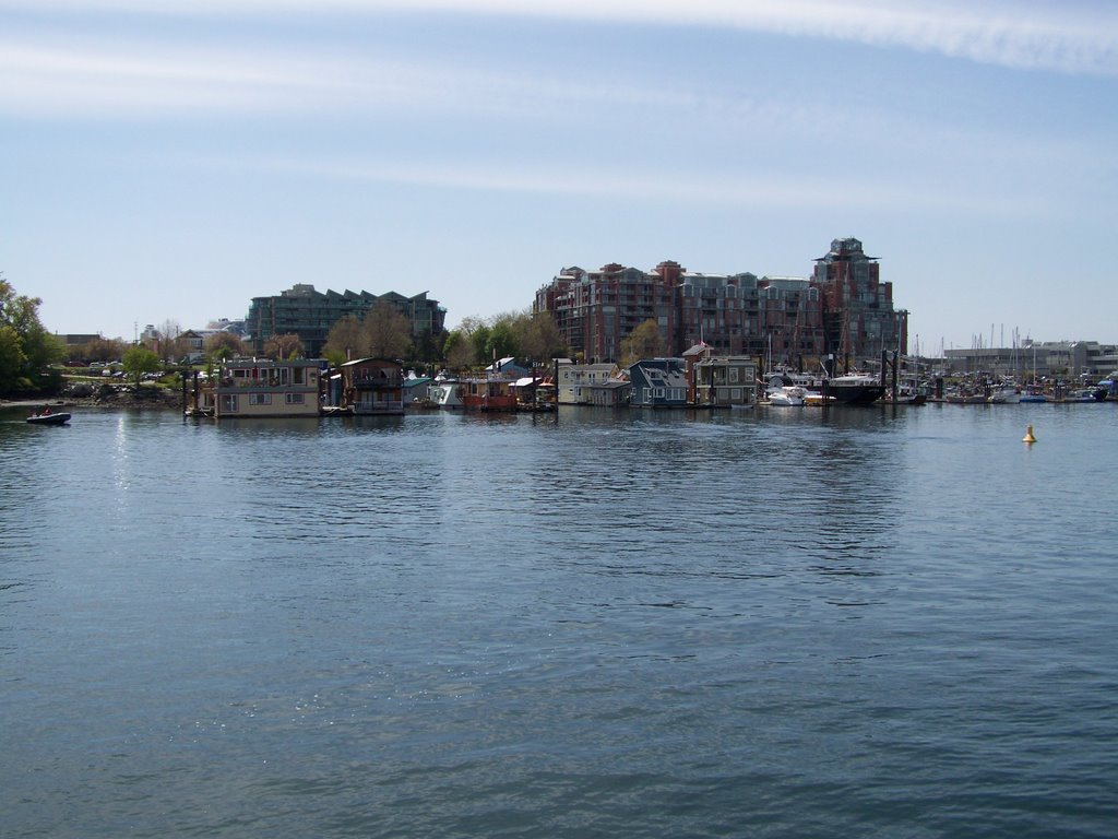 Fisherman's Wharf boathouses from the water by JohnyTopaz