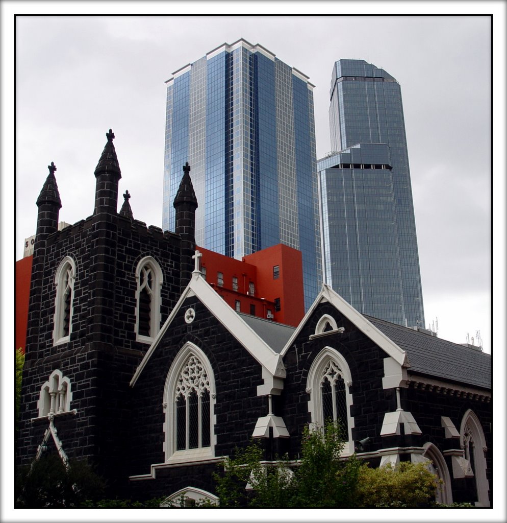 St. Augustine's Church, MCG, Rialto Tower by OssisDet