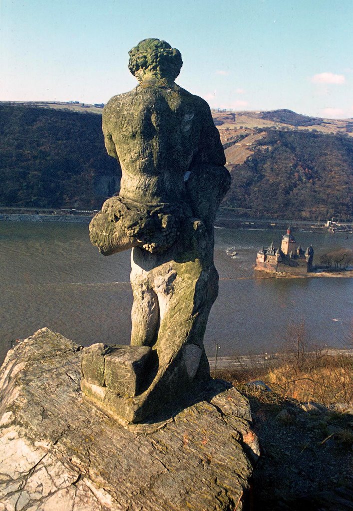 Bacchusstatue und Pfalz 1962 by Wolfgang Schulz