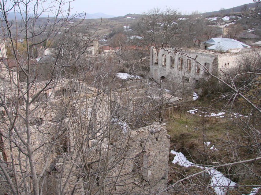 Ruins Shusha town of Azerbaijan Republic after occupation by Yassirs