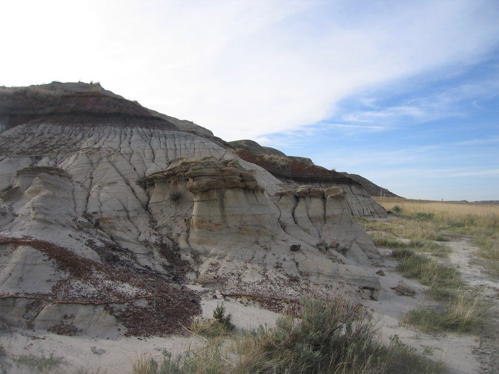 The Edge of the Canyon Wall And Open Skies - Serenity in the Badlands at Starland Recreation Area North of Drumheller, AB by David Cure-Hryciuk