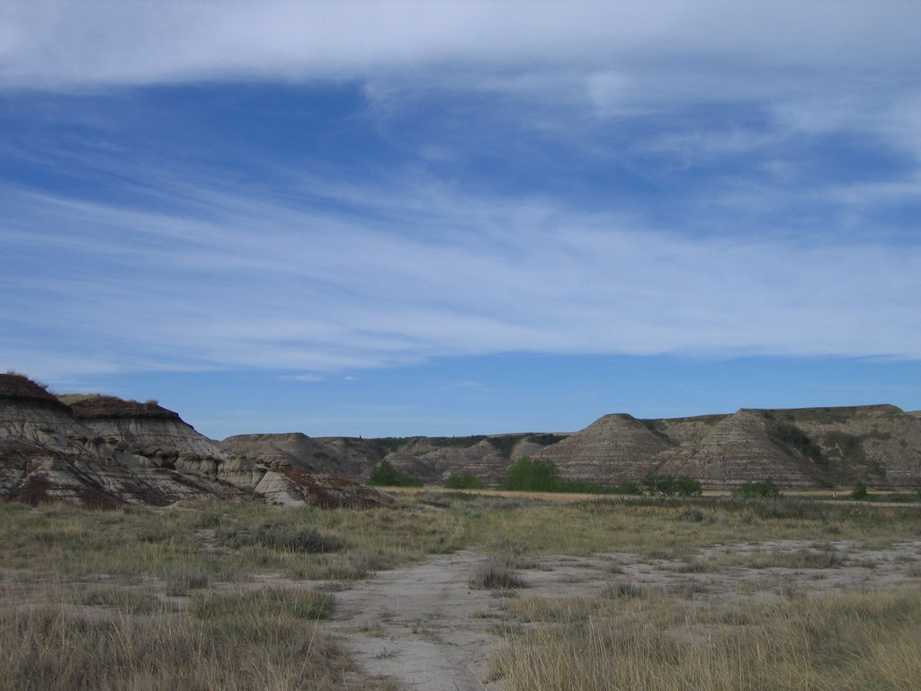 Deep Blue Sky And Open Badlands Scenery at Starland Recreation Area North of Drumheller, AB by David Cure-Hryciuk