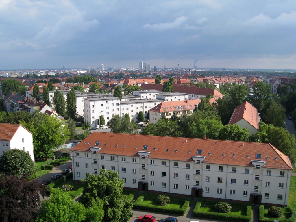 Südblick über Gohlis von Versöhnungskirche Leipzig by Meier-Leider