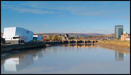 View of the River Usk which flows through the city of Newport by ManBearPig