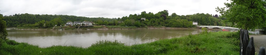 Wye river with old Chepstow bridge by Dinesh Suthar