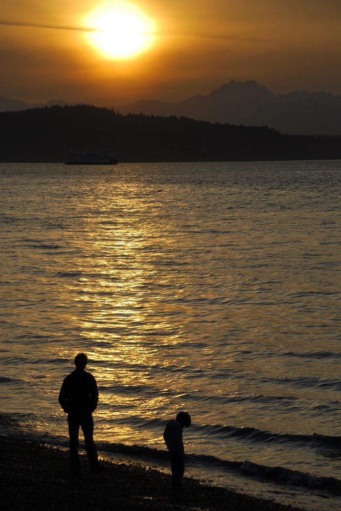 Alki Beach Sunset by C. Harmon