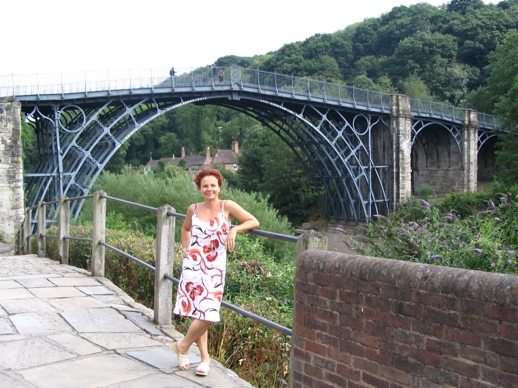 Ildikó at the world's first Iron Bridge 1779 by Maxwell Lucas