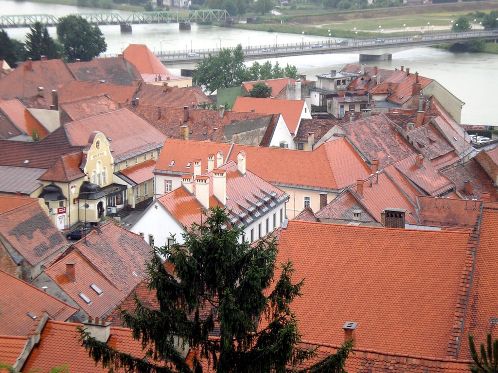 Ptuj overview from the castle - May 2009 by Roberto Bubnich