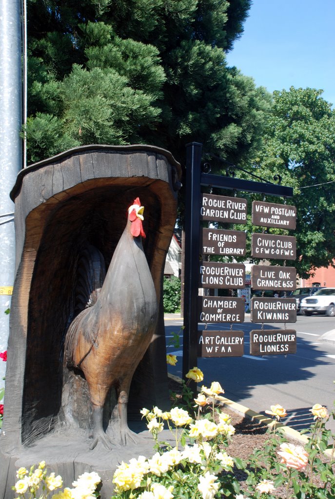 Rogue River - Home of the National Rooster Crowing Competition. by Richard Jensen