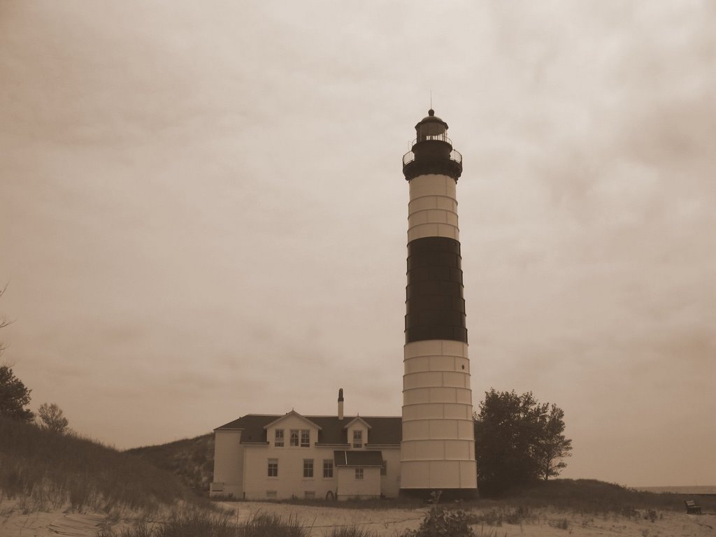 Big Sable Lighthouse (Sepia Tone) by Jin NCHS