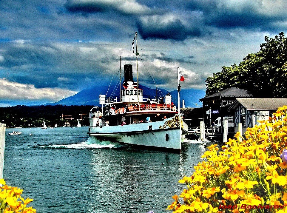 Steamer on Luzern Lake by Ioan Bacivarov