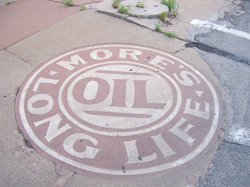 Pavement Marker Robert Moore's Long Life Oil by terrygaston