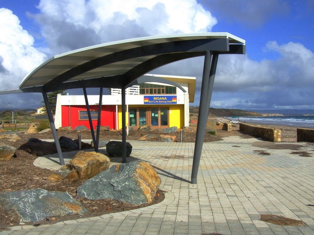 Moana Beach, South Australia (view from the beach towards the Surf Life Saving Club) by Wolfram D