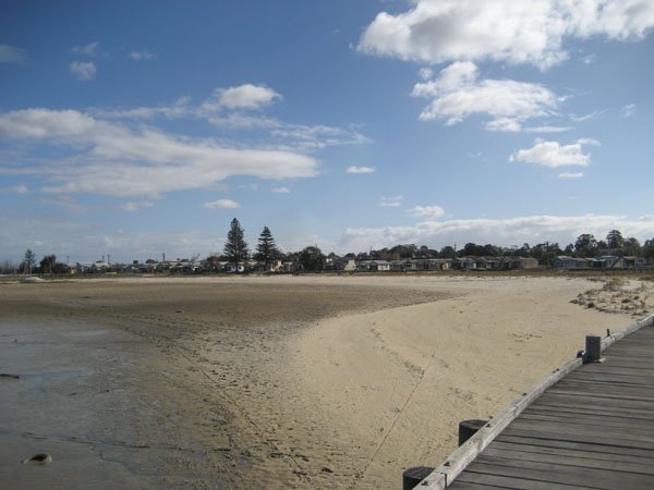 Milang river shacks with potential acid sulphate soils in front by LakesNeedWater