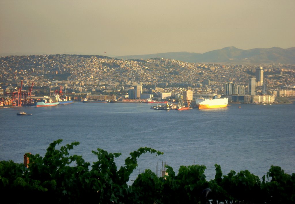 75.yıl Mahallesinden Körfez. Alsancak Limanındaki Dev Gemi. by TANJU KORAY UCAR