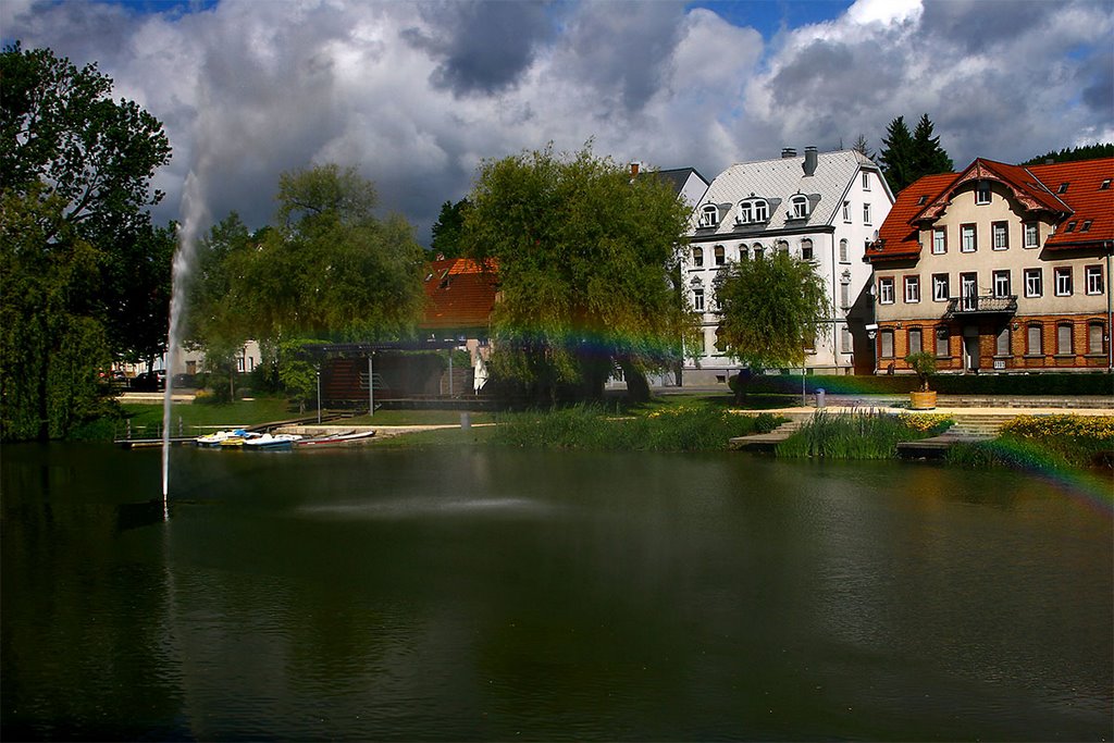 Blick von der Gross Bruck zum Bootssteg by Armin Zepf