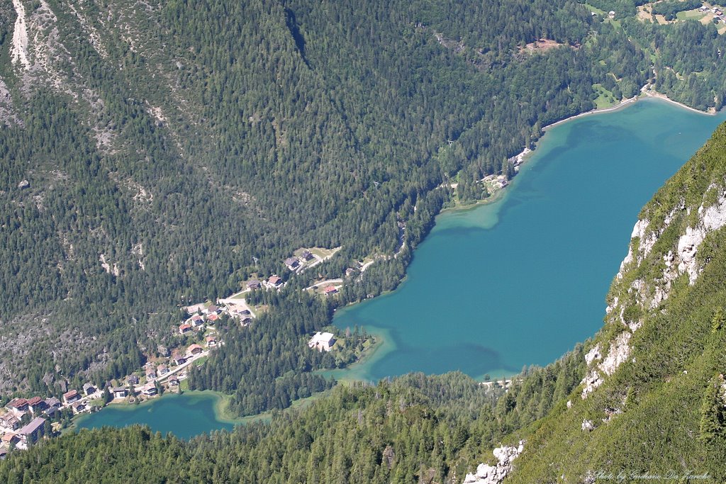 Alleghe lake (formed in 1771 by a landslide) from Col Rean by Giuliano da Zanche