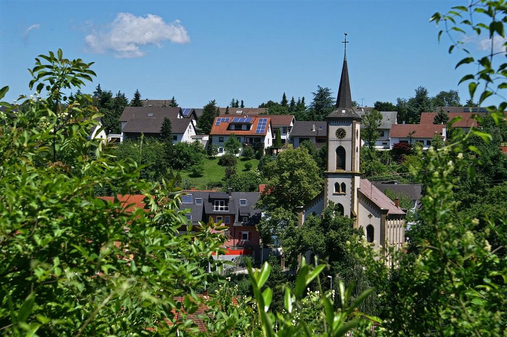 Bretten Ruit - Blick auf die ev. Kirche by Augenstein