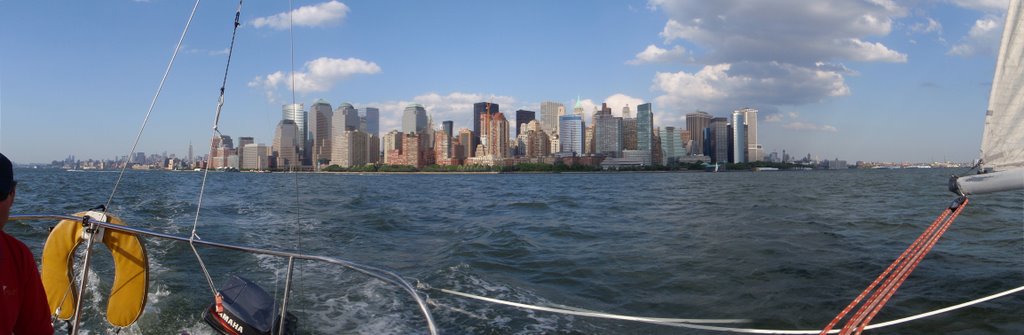 Sailing Away From Battery Park by Peter D Thompson