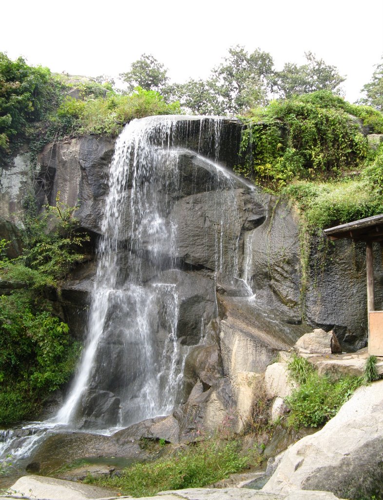 Waterfall in the Japanese gardens by greenturtle116