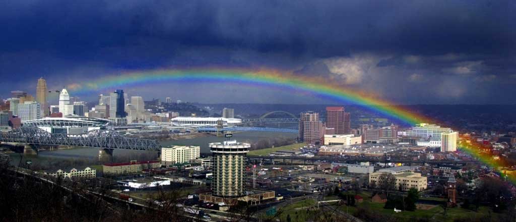 Rainbow over Cincinnati by shotwell