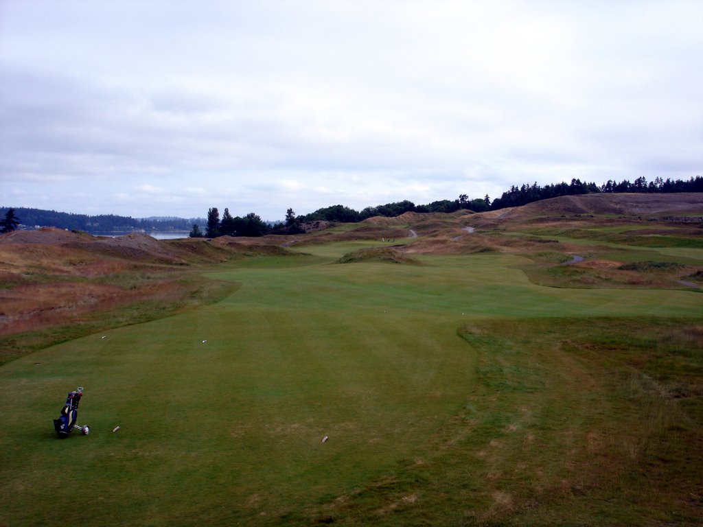 Chambers Bay Golf Course, Hole 11, Par 4, 500 yds, Shadows by ©dyakimec