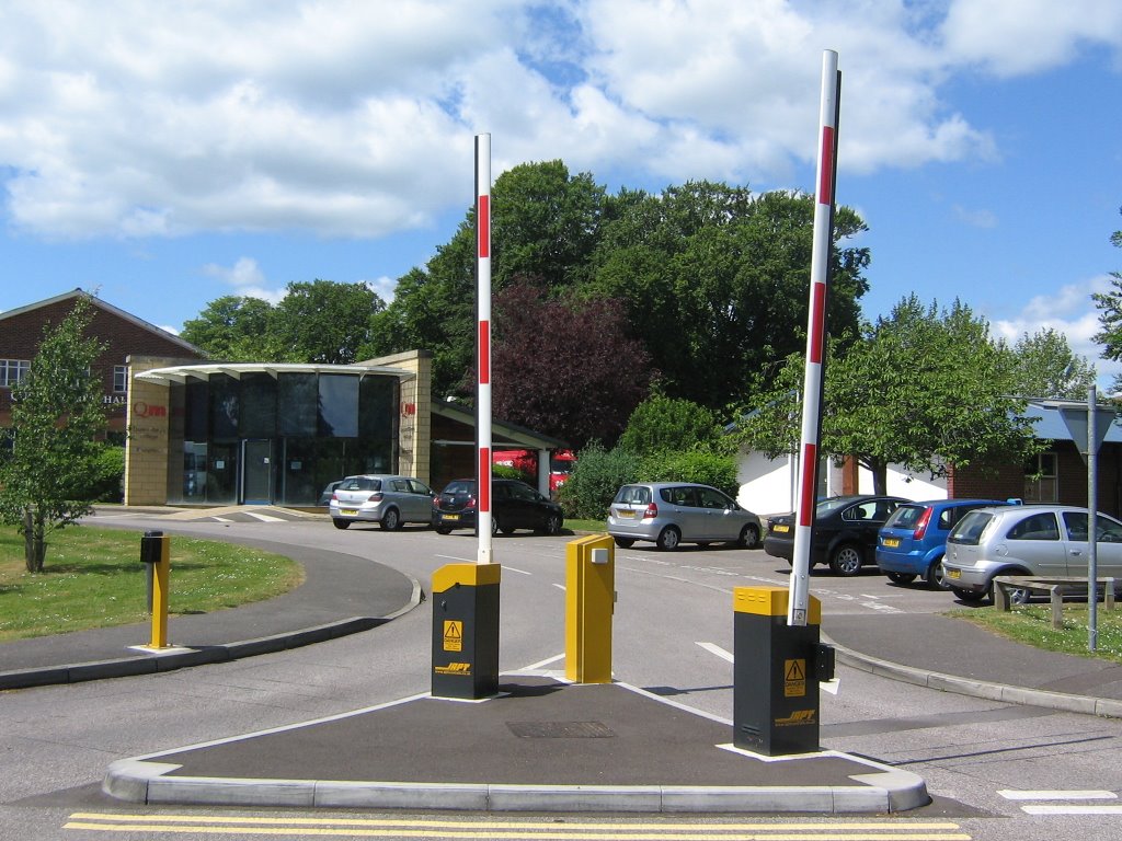 The two automatic barriers, by the visitor's car park and the reception by Robert'sGoogleEarthP…