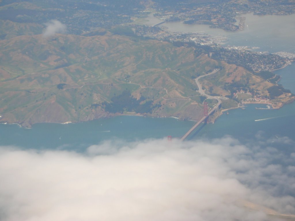 Golden Gate Bridge from Plane by Jeffrey.Hanley