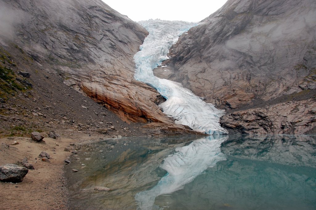 Jostedalsbreen glacier with Briksdalsbreen arm by leondolman