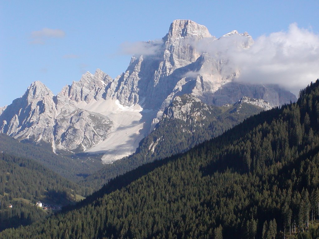 Mount Pelmo seen from St. Lucia church graveyard. by Bob Watson-dolomite …