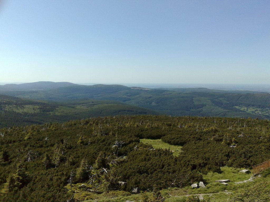 Widok ze Szrenicy w kier. Szklarskiej Poręby by izerus