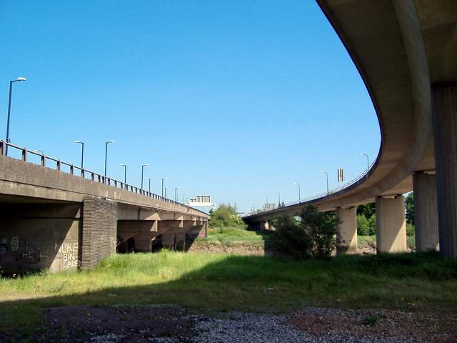 Underneath the M4 motorway and dual carriageway by ManBearPig