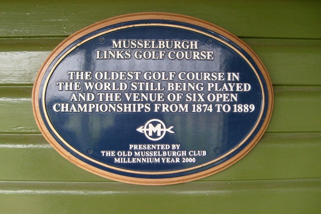 Plaque at the Starters House at Old Musselburgh Links by TenEventMan