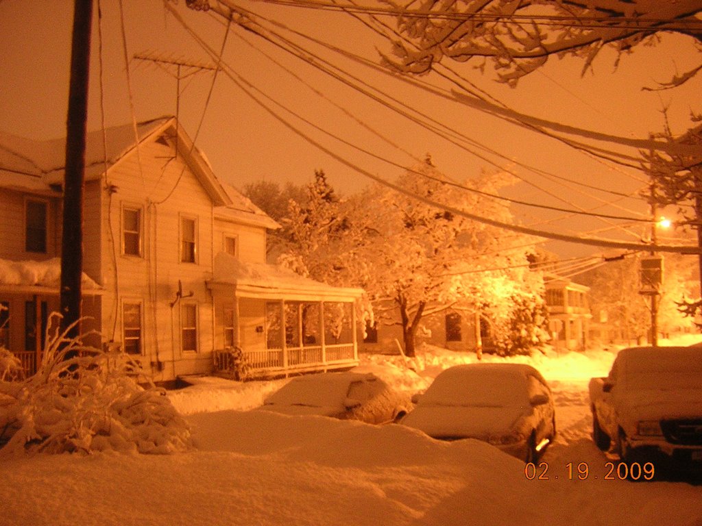 Buried In 1 Foot Of Snow At Night 2-19-2009 by Kyle Stephen Smith