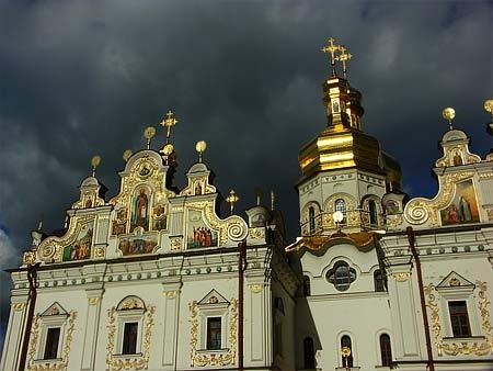 Kiev, Domes of Uspienskij Orthodox Church by Bolek Rosinski