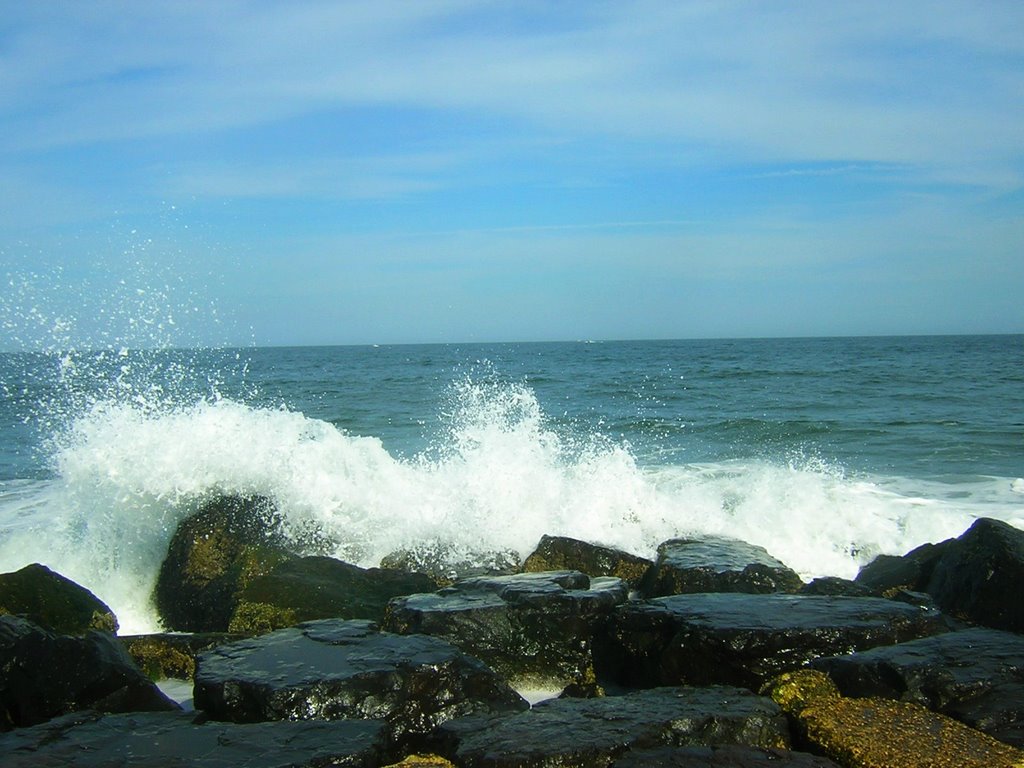 Water Splash On Jetty, 5-22-2009 by Kyle Stephen Smith