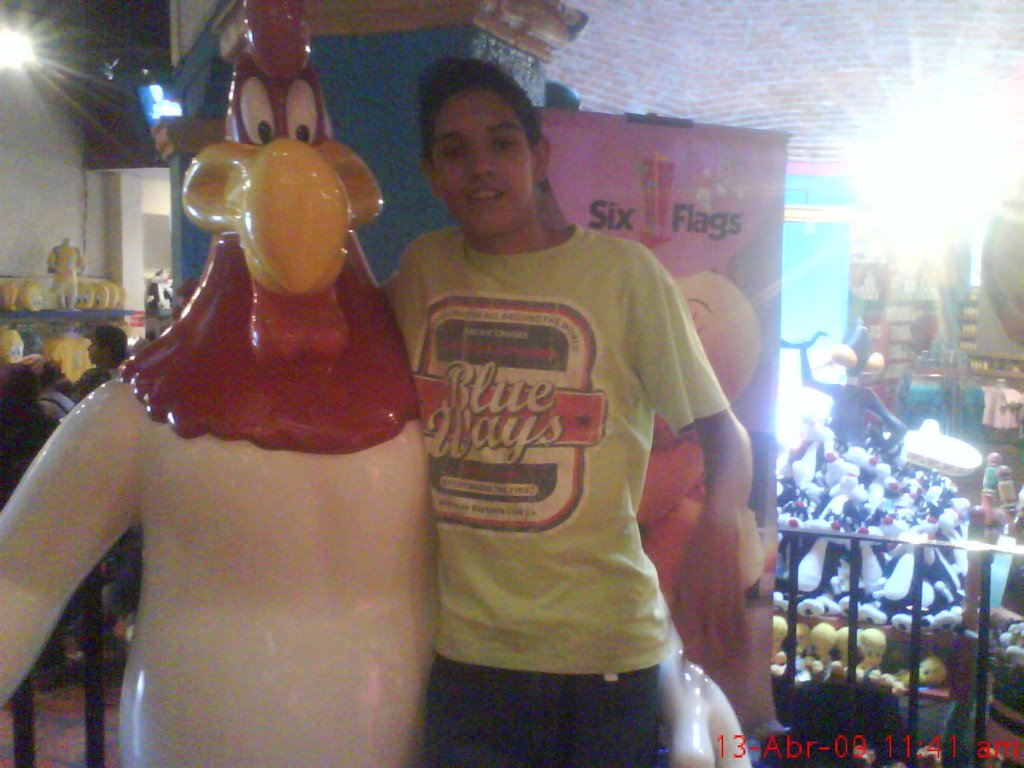 Dani y el gallo claudio, en six flags by tangananica