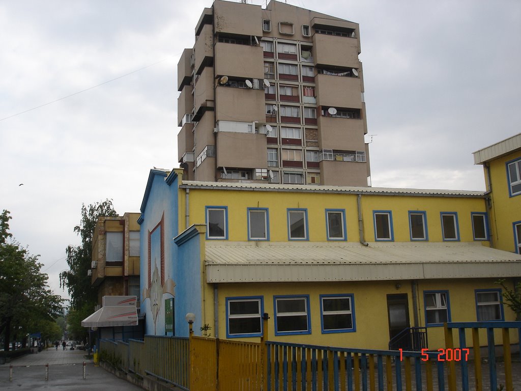 KOSOVO-The highest building in Gnjilane and Thimi Mitko School by anatoliybg