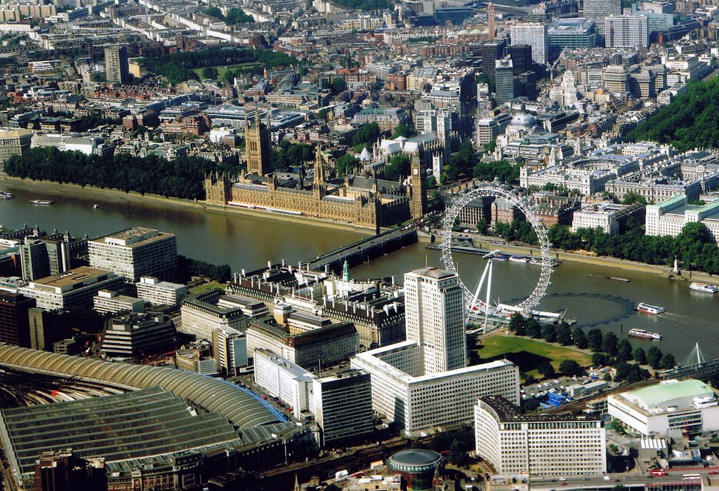 Aerial Big Ben & London Eye by Warthog1949