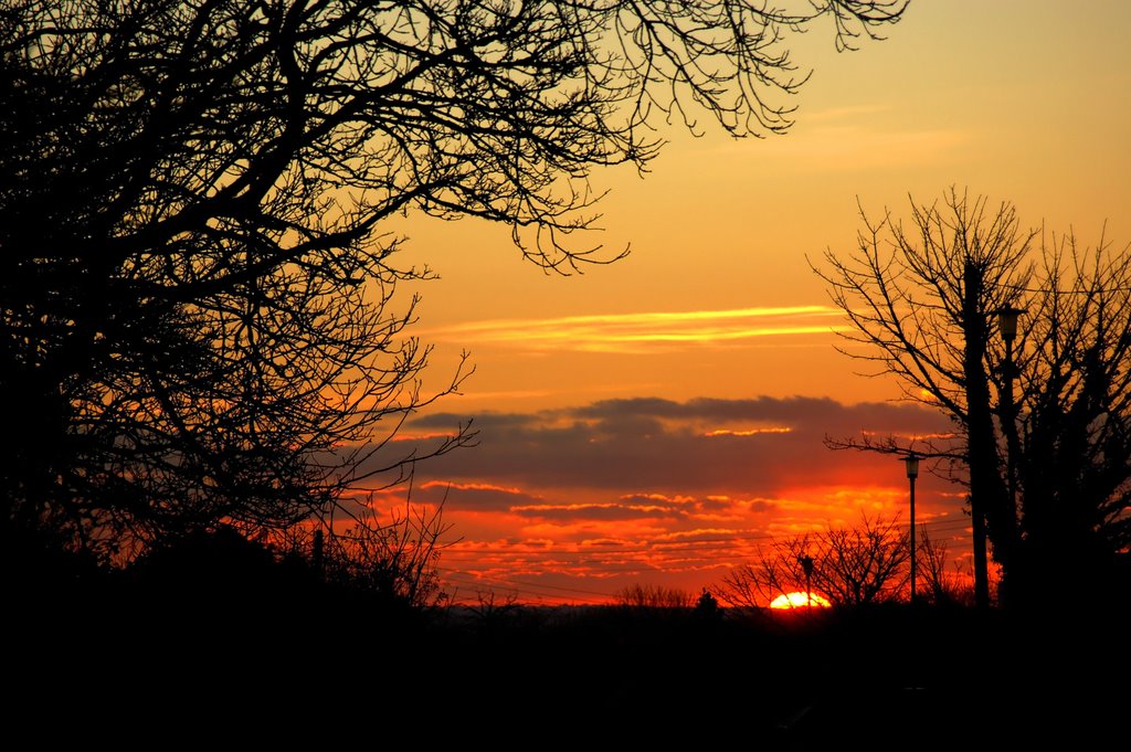 December dawn,Higher Treggena road,St.Ives,West Cornwall by Chris Scaysbrook