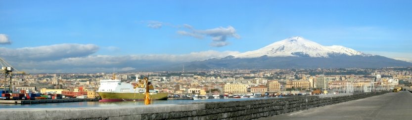 Panorama Catania con Etna dal porto by Benny Albo