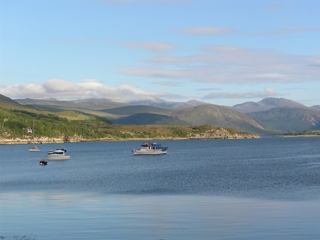 Ullapool harbour looking inland by Michael Abrahams