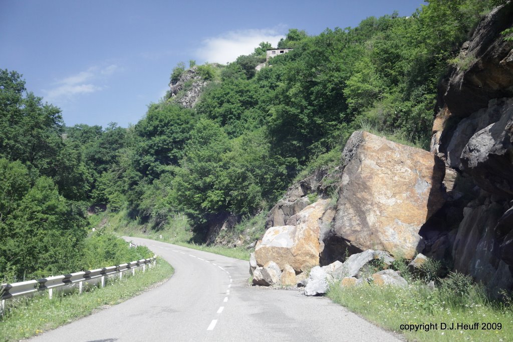 Half a road blockade by Dick Heuff