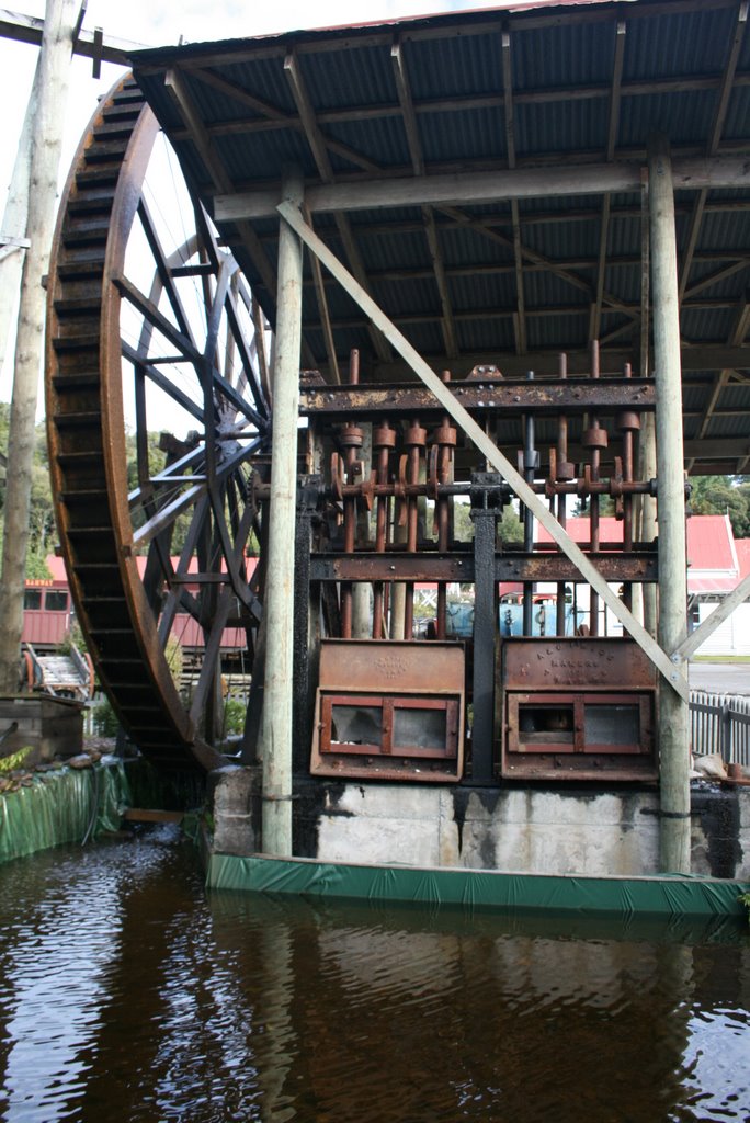 Shantytown's waterwheel and stamping battery by D B W