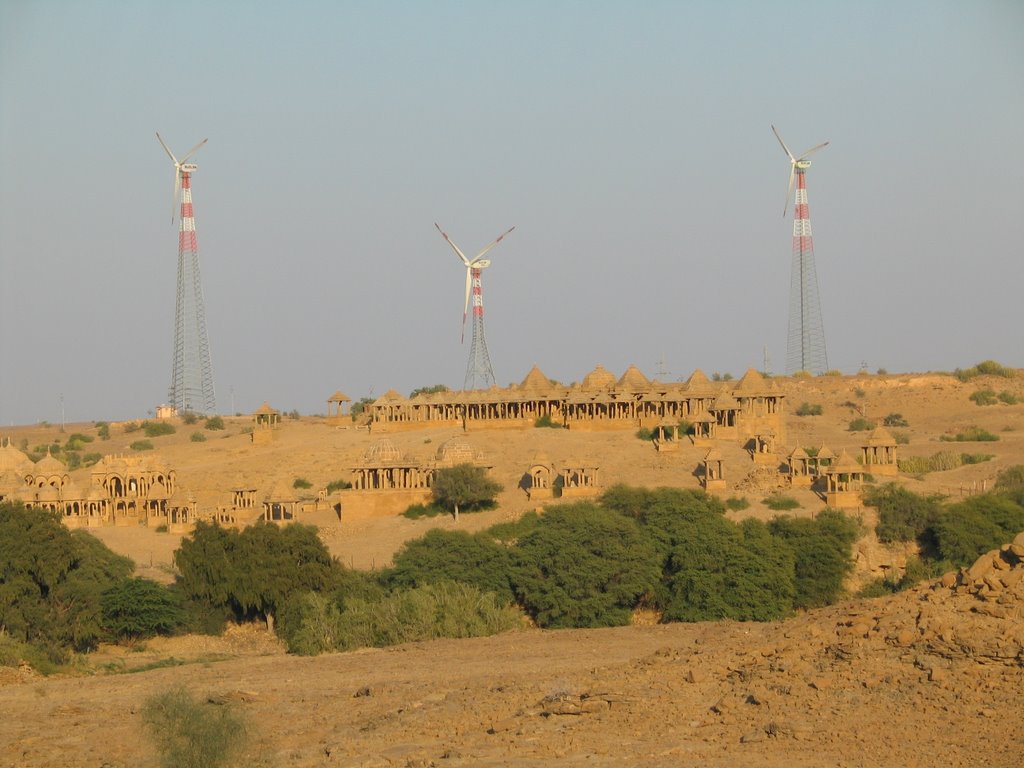 Wind turbines near Jaisalmer by Randall Law