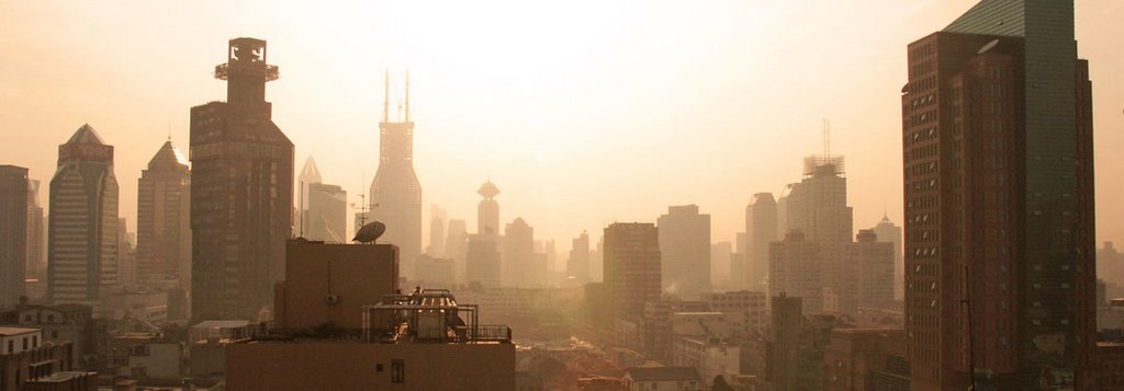 Puxi view from roof of Peace Hotel by wooddler