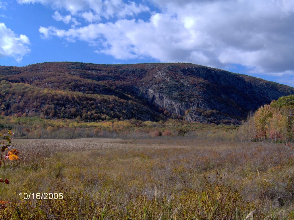 Champlain Mt & the east face cliffs of the Precipice Trail (on the right side) from Schooner Head Road by jim88