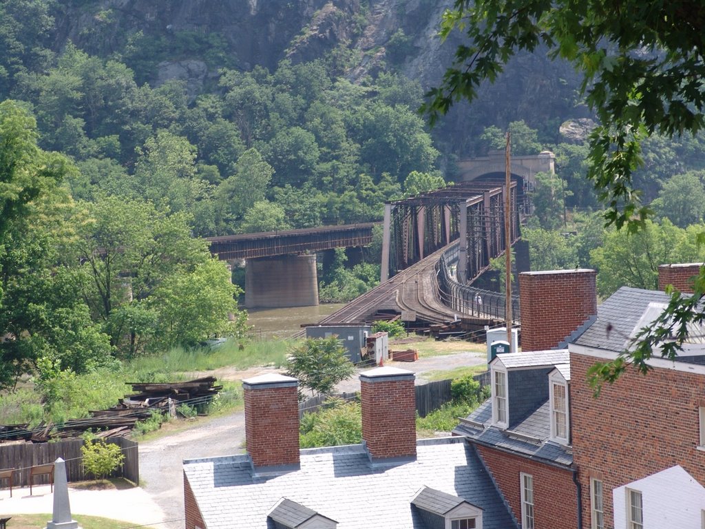 Train bridges in Harpers Ferry by HeliAgus